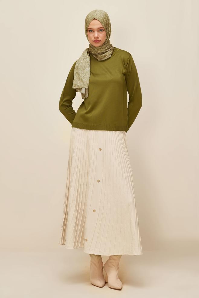 Hijab clothing GREEN KNITWEAR SWEATER 45905 - ALVİNA