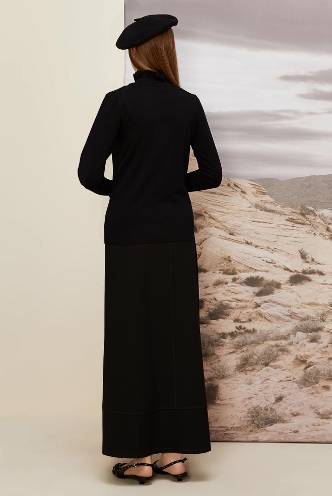 Hijab clothing BLACK GEM DETAILED KNITWEAR SWEATER 45928 - ALVİNA