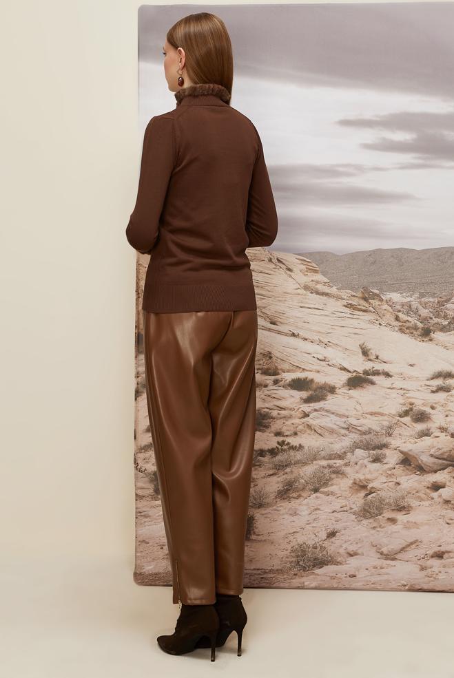 Hijab clothing BROWN GEM DETAILED KNITWEAR SWEATER 45928 - ALVİNA