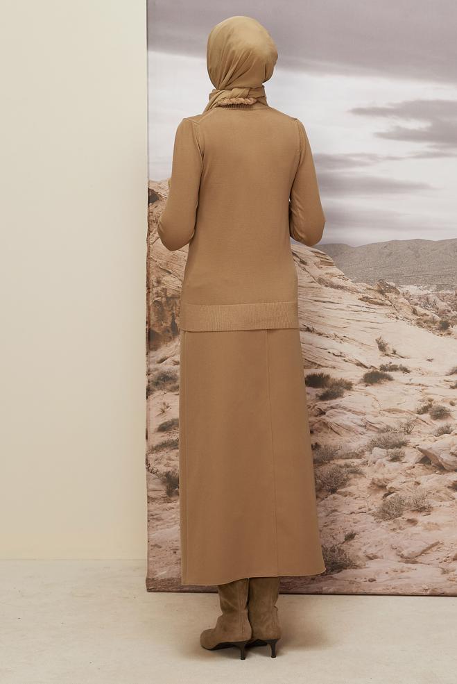 Hijab clothing BROWN GEM DETAILED KNITWEAR SWEATER 45928 - ALVİNA