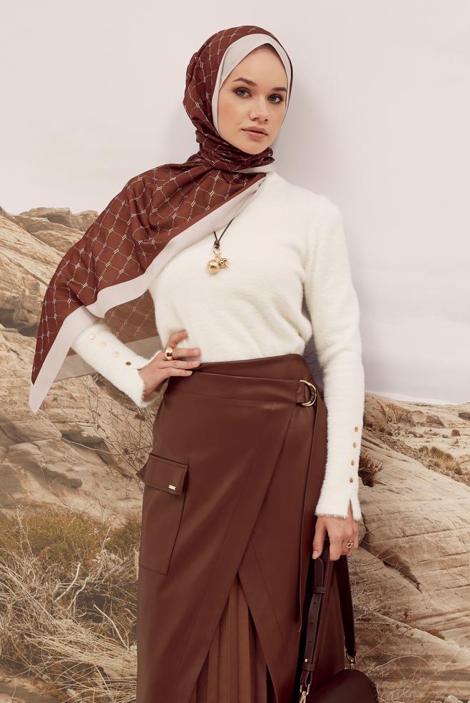 Hijab clothing WHITE KNITWEAR SWEATER 45931 - ALVİNA