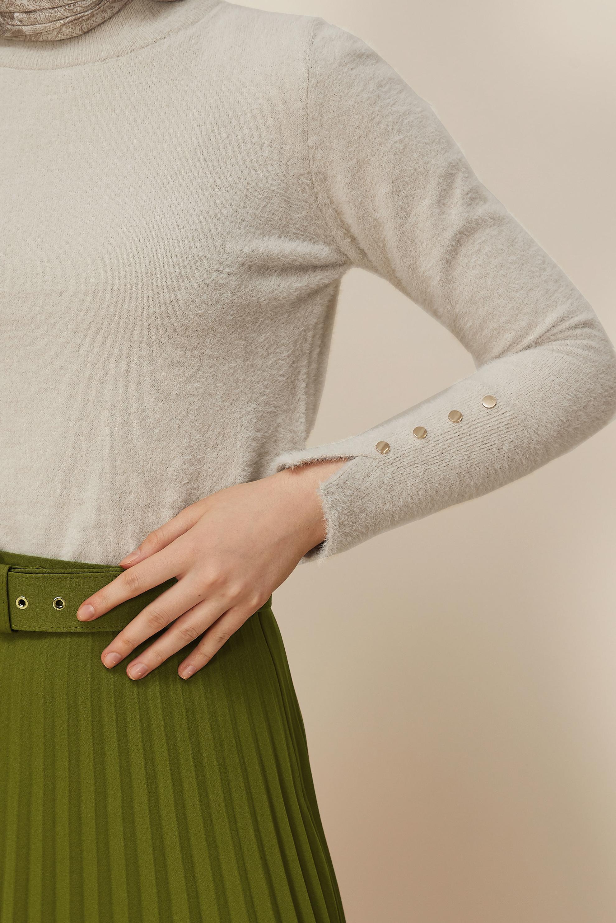 Tesettür giyim BEJ TRİKO KAZAK 45931