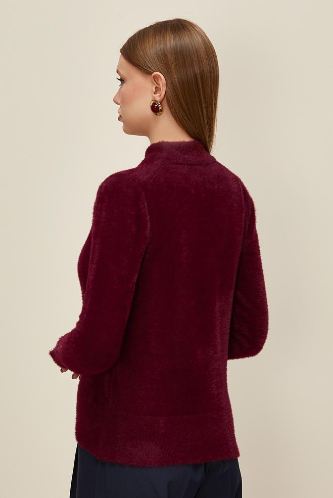 Hijab clothing CLARET RED KNITWEAR SWEATER 45931 - ALVİNA