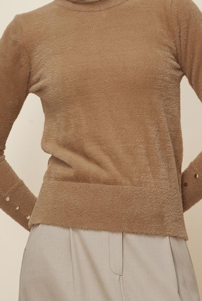 Tesettür giyim KAHVE TRİKO KAZAK 45931 - ALVİNA