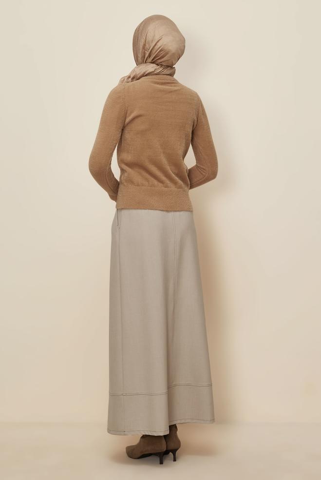 Tesettür giyim KAHVE TRİKO KAZAK 45931 - ALVİNA