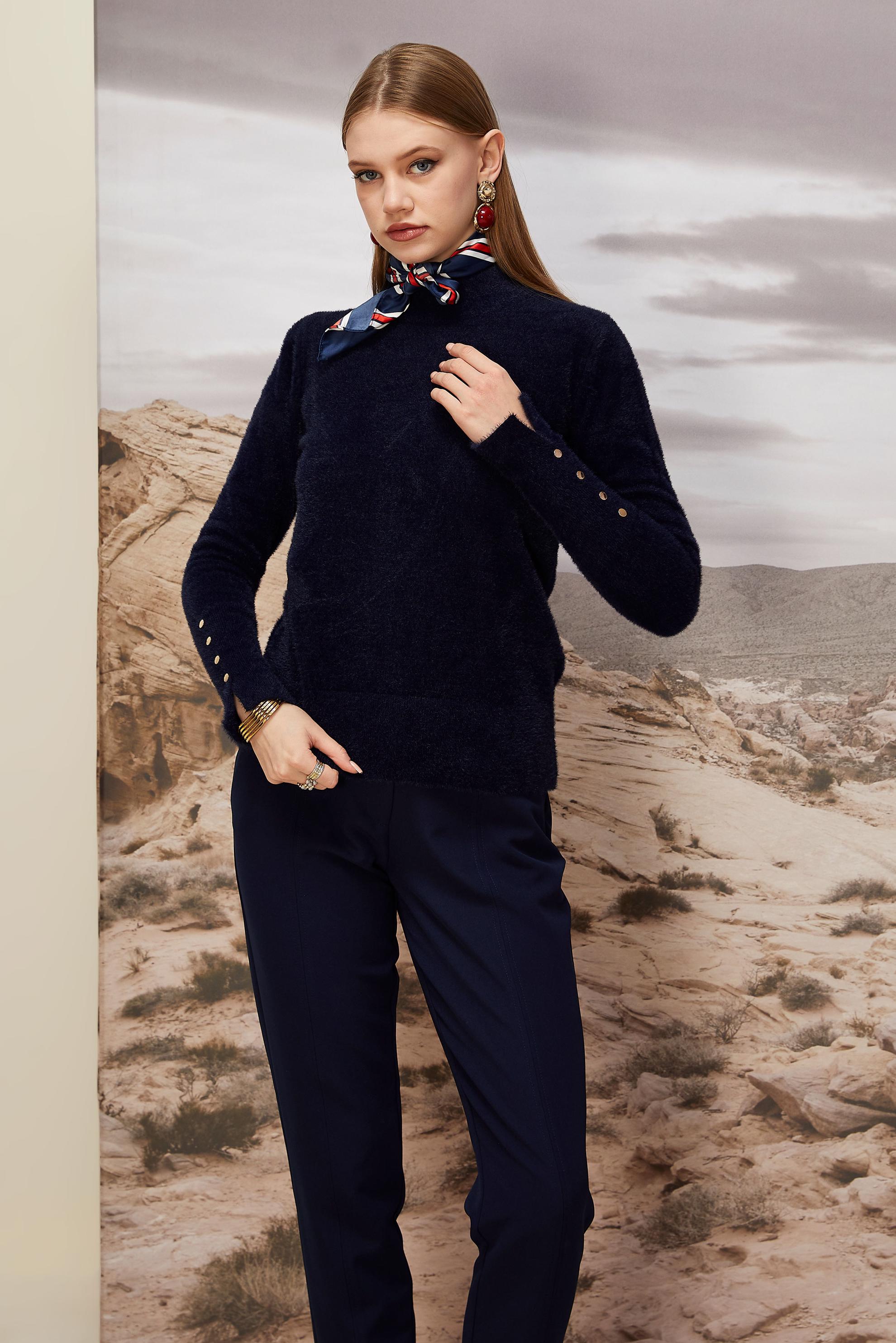 Hijab clothing NAVY BLUE KNITWEAR SWEATER 45931