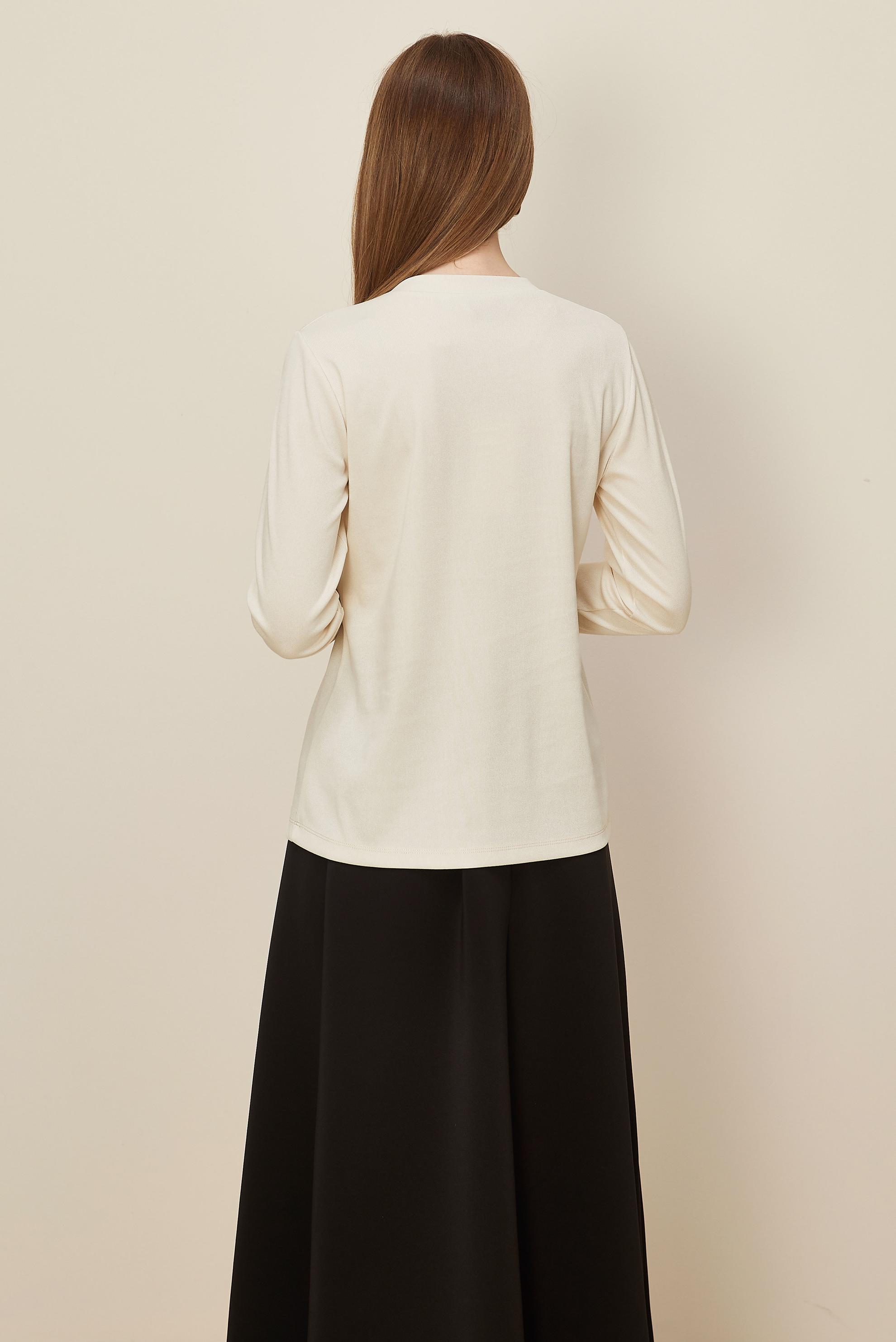 Tesettür giyim BEYAZ BİSİKLET YAKA KAZAK 46258