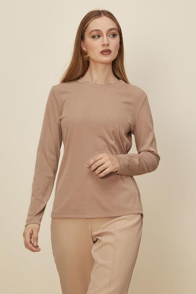 Hijab clothing SAND CREW-NECK SWEATER 46258 - ALVİNA