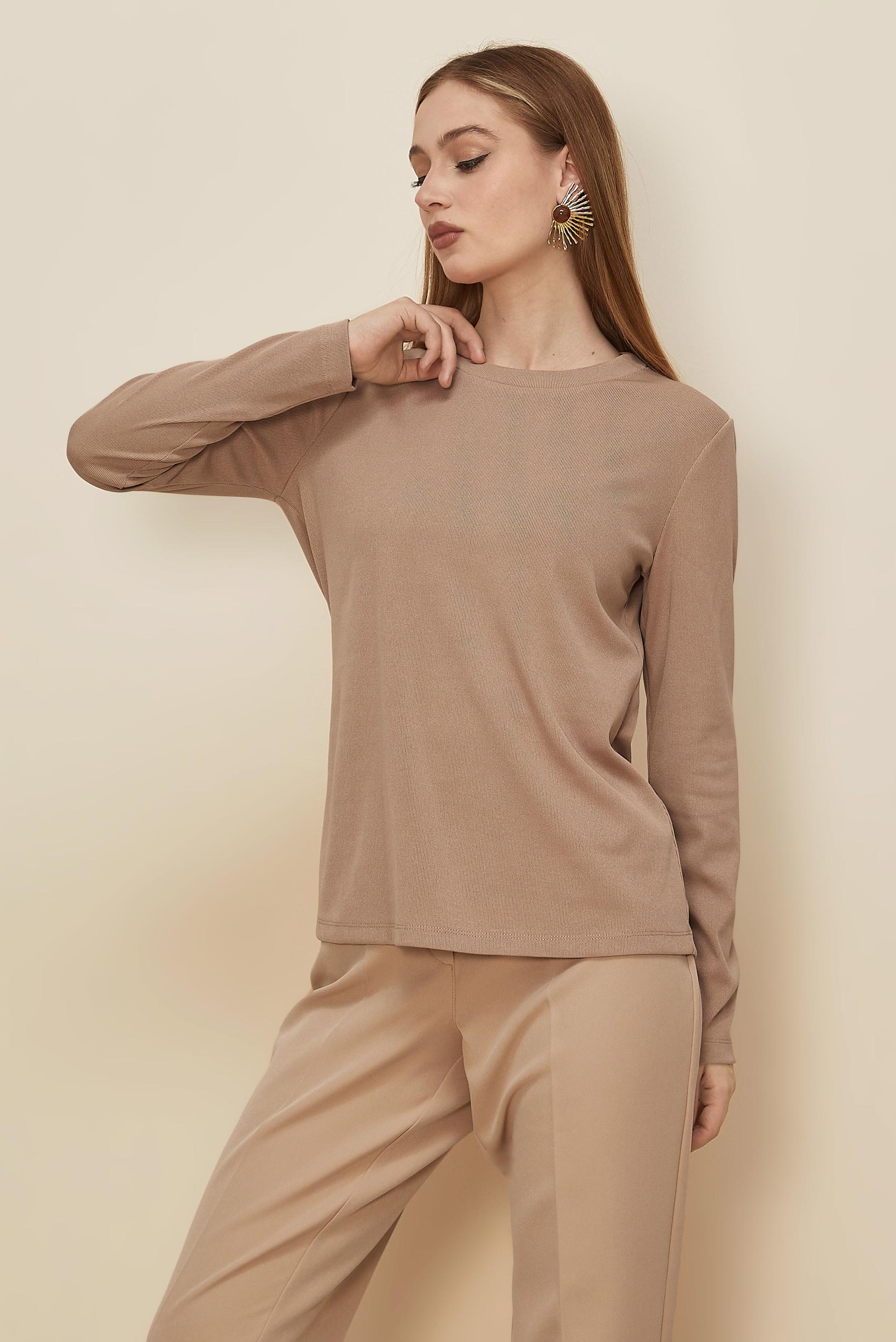 Tesettür giyim KUM BİSİKLET YAKA KAZAK 46258