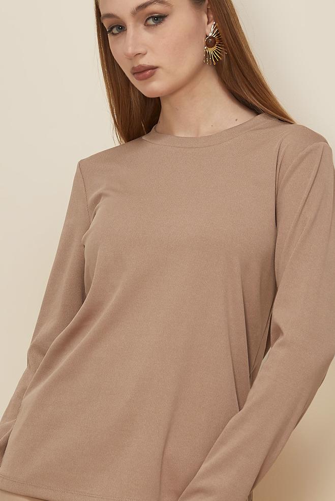 Hijab clothing SAND CREW-NECK SWEATER 46258 - ALVİNA