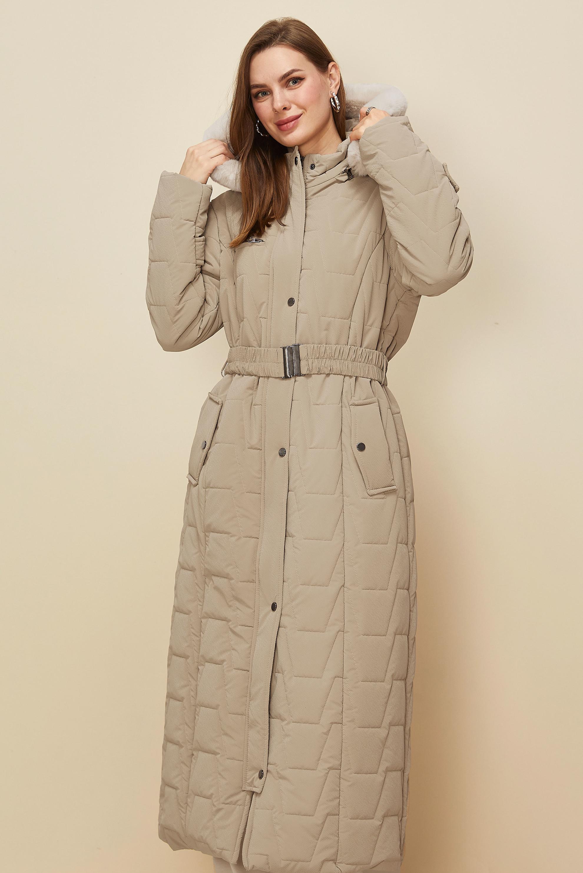 Vêtements hijab BEIGE MANTEAU À CAPUCHE CEINTURE 90592