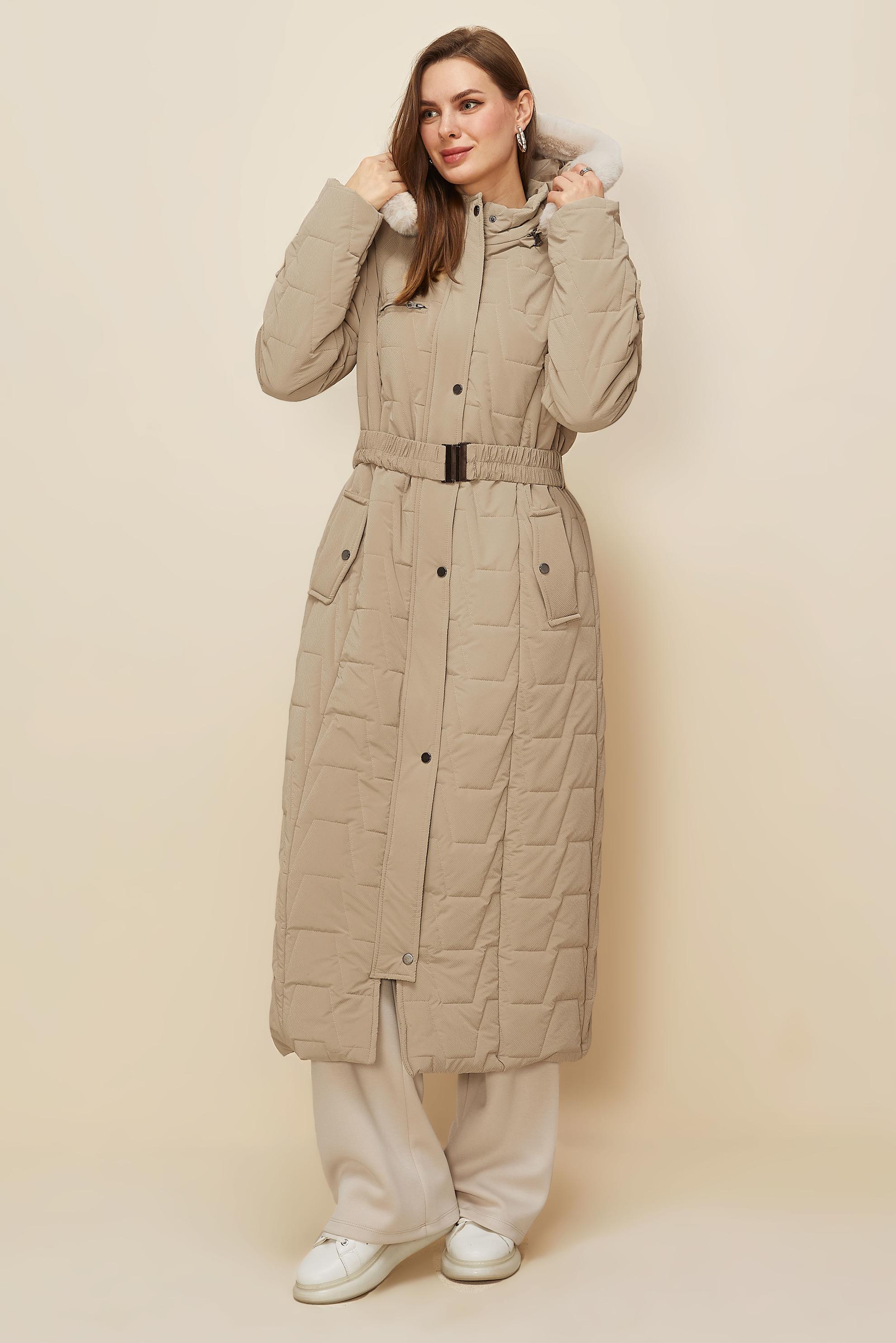 Vêtements hijab BEIGE MANTEAU À CAPUCHE CEINTURE 90592