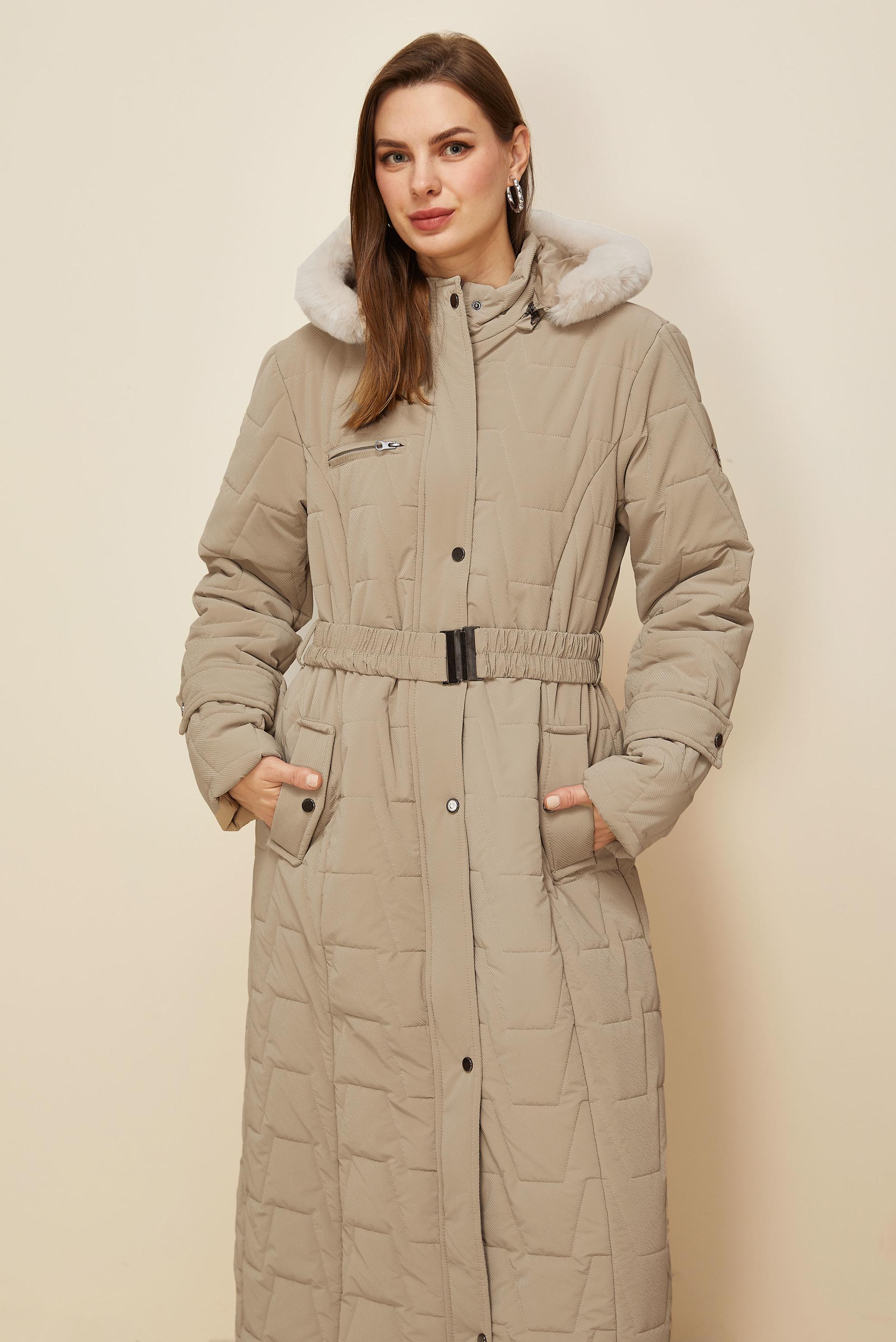 Vêtements hijab BEIGE MANTEAU À CAPUCHE CEINTURE 90592