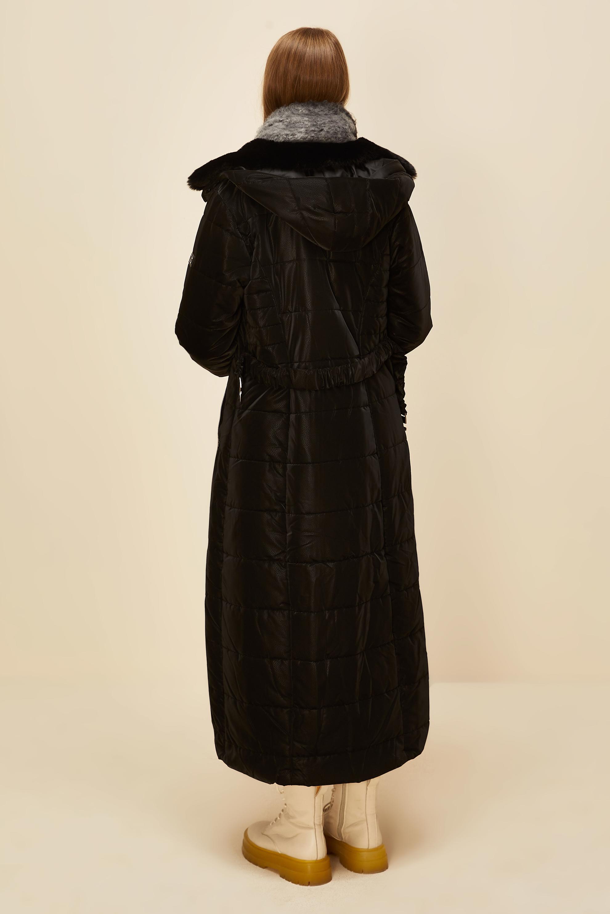 Vêtements hijab NOIR MANTEAU CEINTURÉ 90597