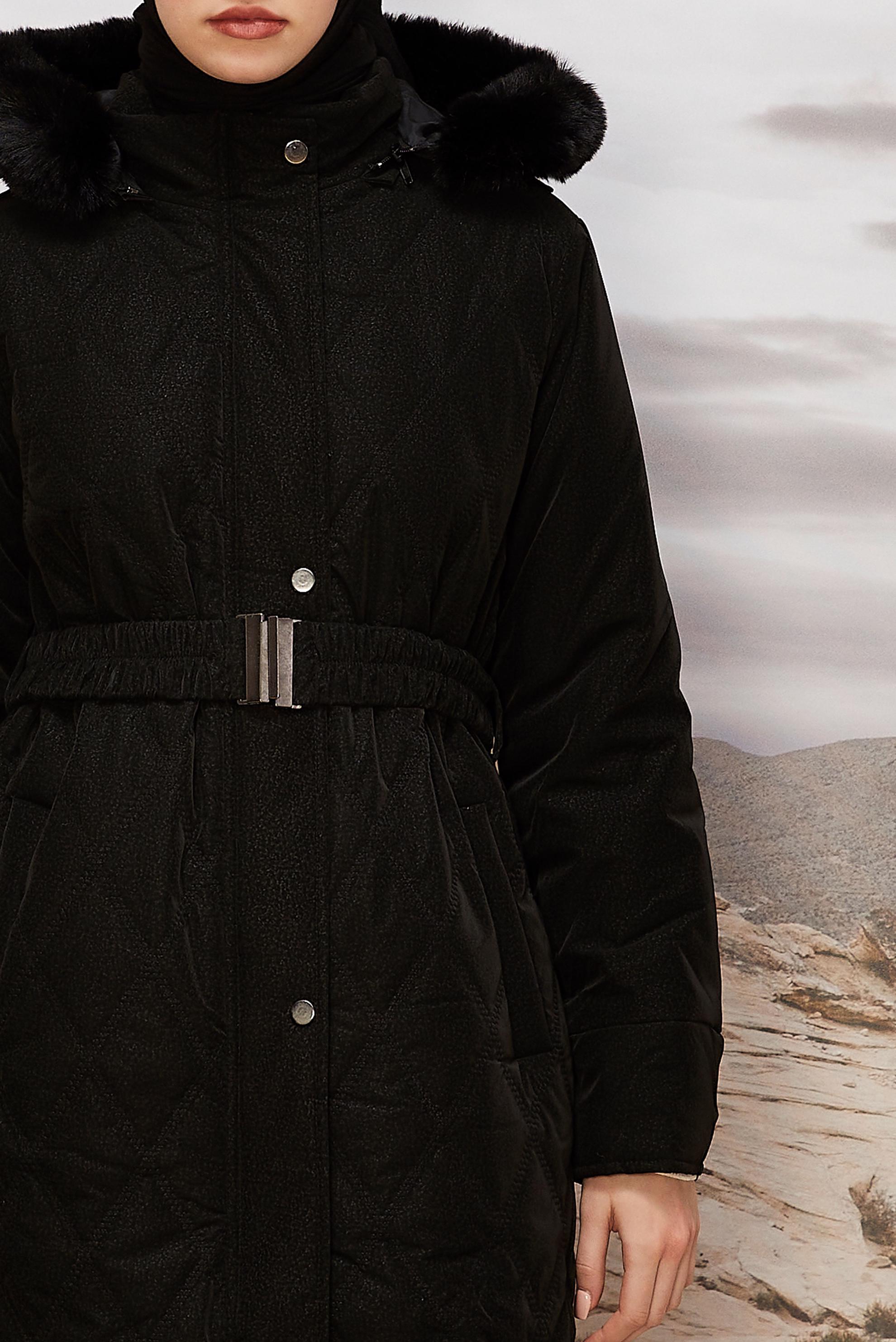 Hijab clothing BLACK 90599 WİSTA CHANNEL MANTO 38-46 TEK 40