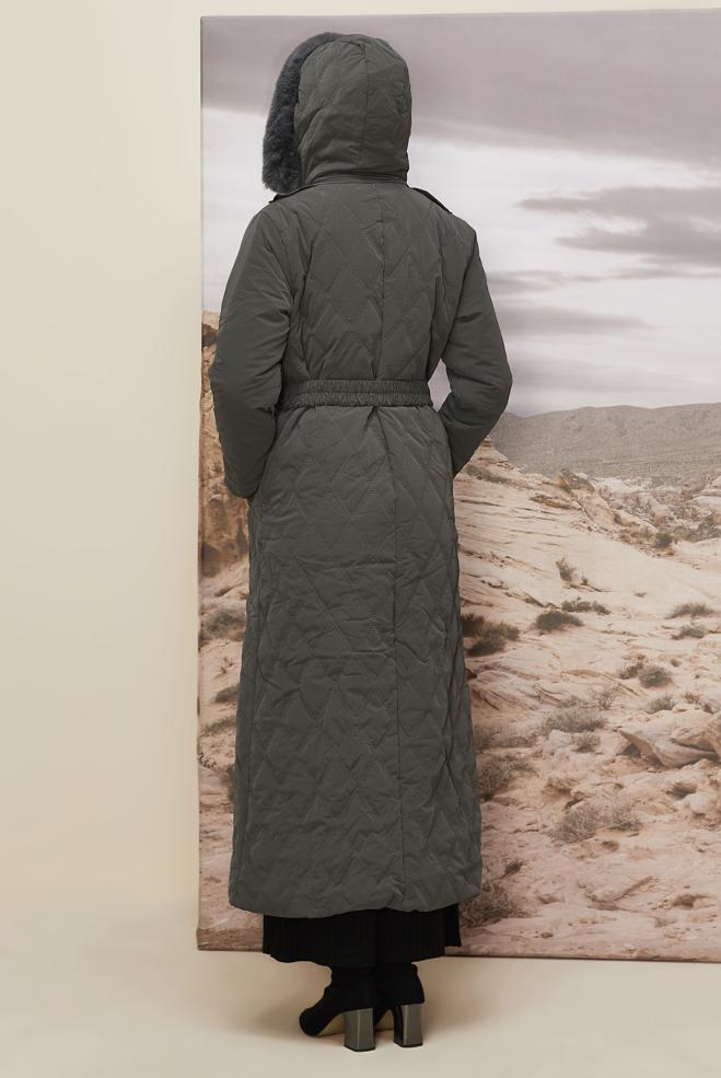 Hijab clothing GREY 90599 WİSTA CHANNEL MANTO 38-46 TEK 40 - ALVİNA