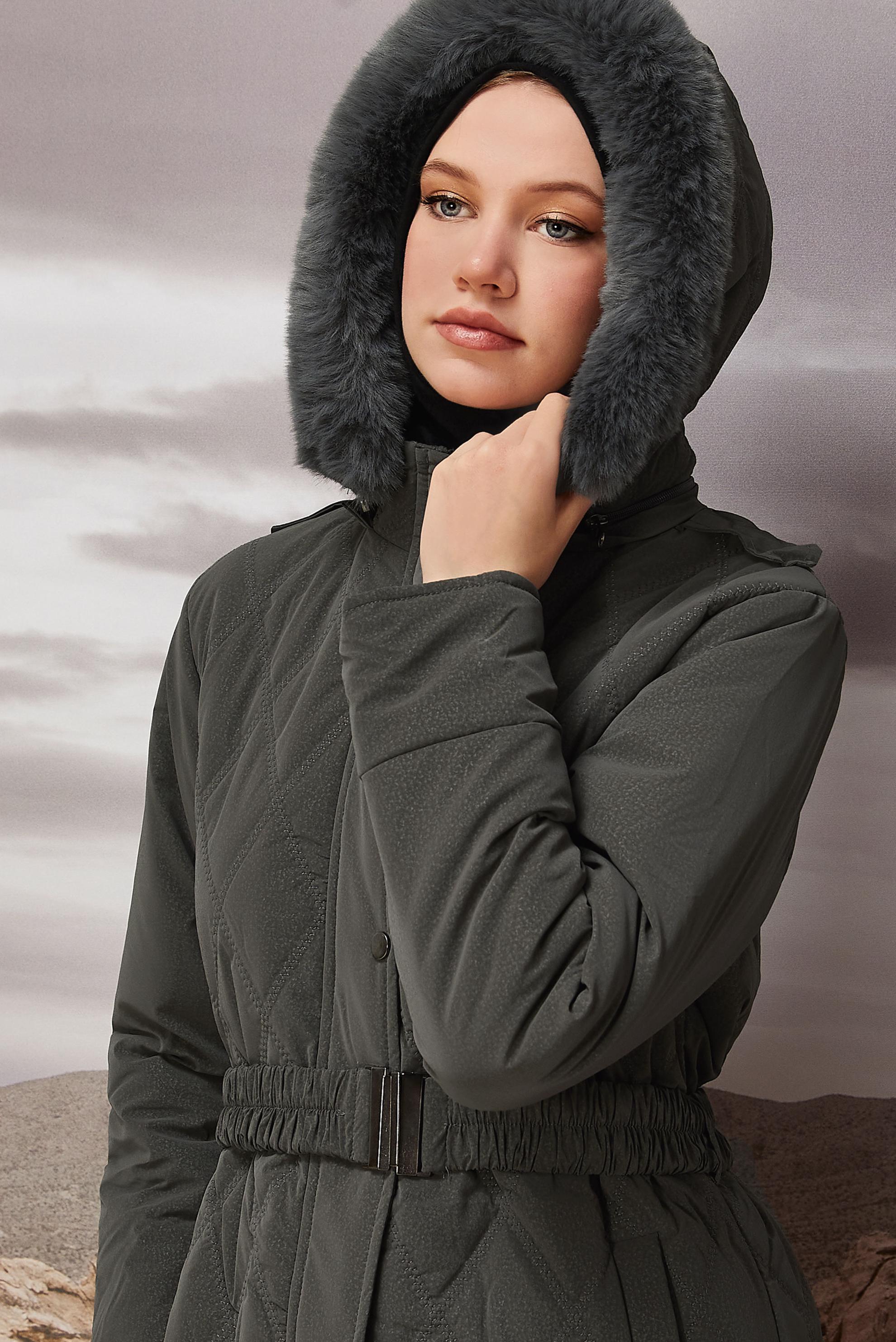 Hijab clothing GREY 90599 WİSTA CHANNEL MANTO 38-46 TEK 40