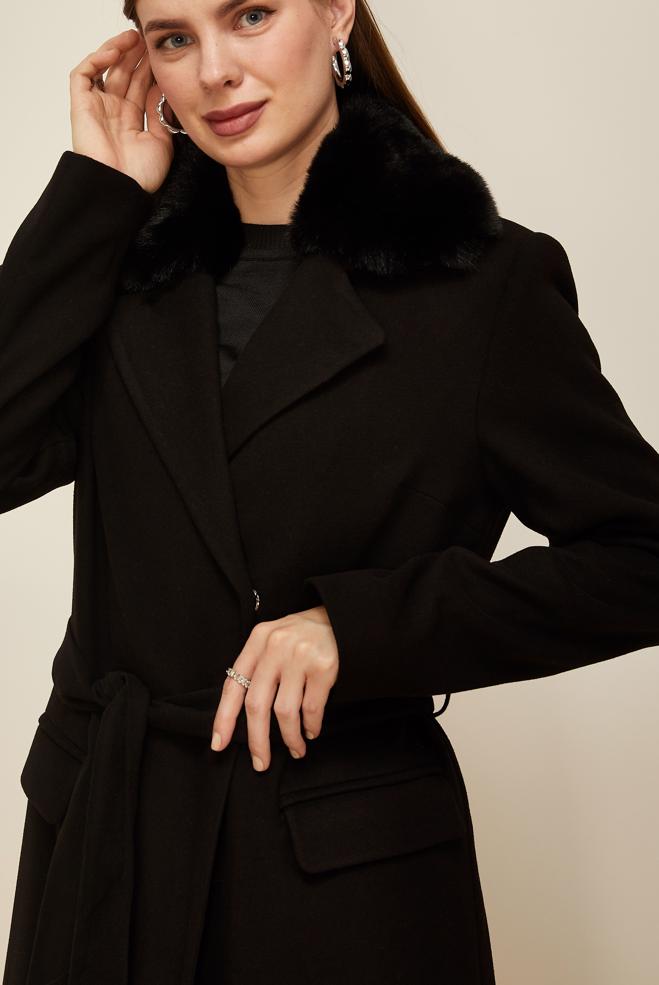 Tesettür giyim SİYAH 90611 MOLLY CHANNEL MANTO 38-46 TEK40 - ALVİNA