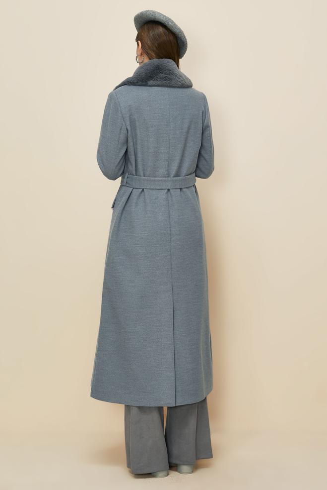 Tesettür giyim GRİ 90611 MOLLY CHANNEL MANTO 38-46 TEK40 - ALVİNA