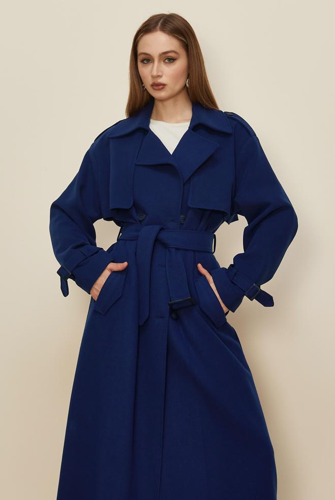 Hijab clothing BLUE 90635 ALİCİA MANTO 40-46 TEK 38 - ALVİNA