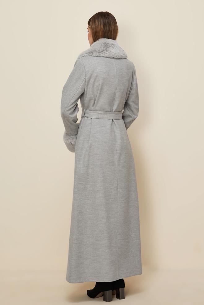 Hijab clothing SILVER BELTED CACHE COAT 90642 - ALVİNA