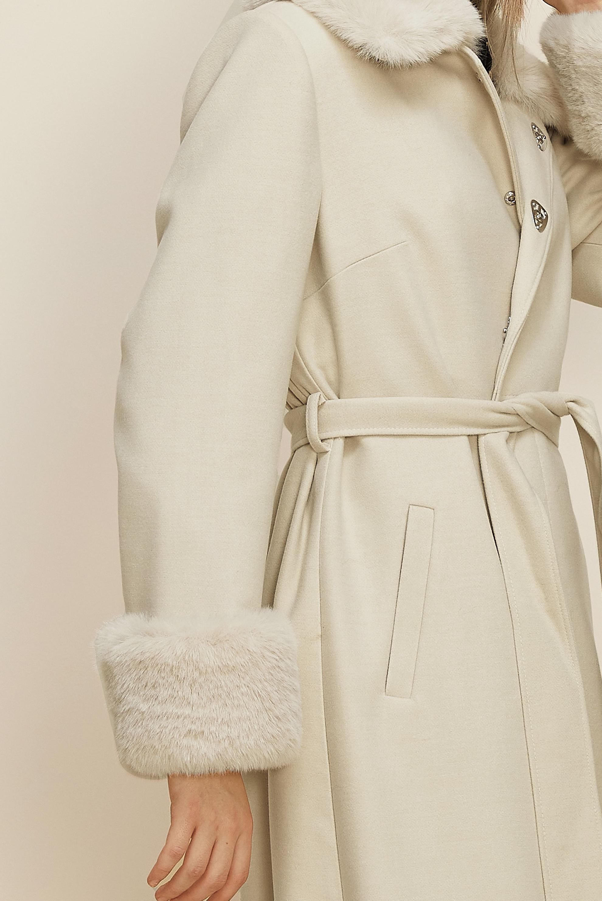 Hijab clothing ECRU BELTED CACHE COAT 90642