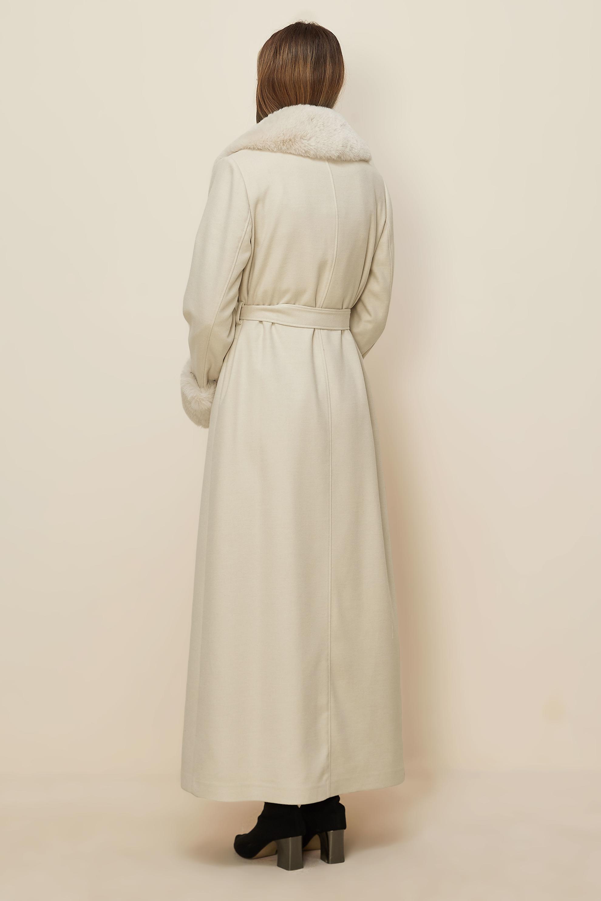 Hijab clothing ECRU BELTED CACHE COAT 90642