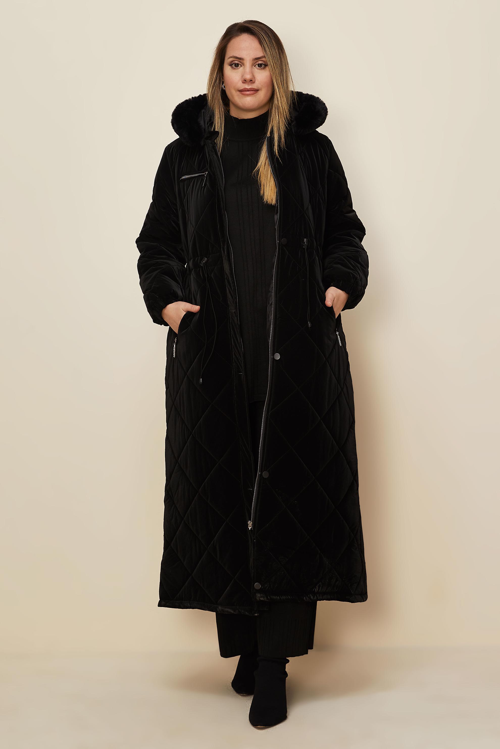 Vêtements hijab NOIR DOUDOUNE MATELASSÉE À CAPUCHE 90644