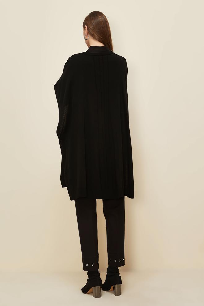 Tesettür giyim SİYAH 45896 TRİKO PANÇO 38-46 - ALVİNA