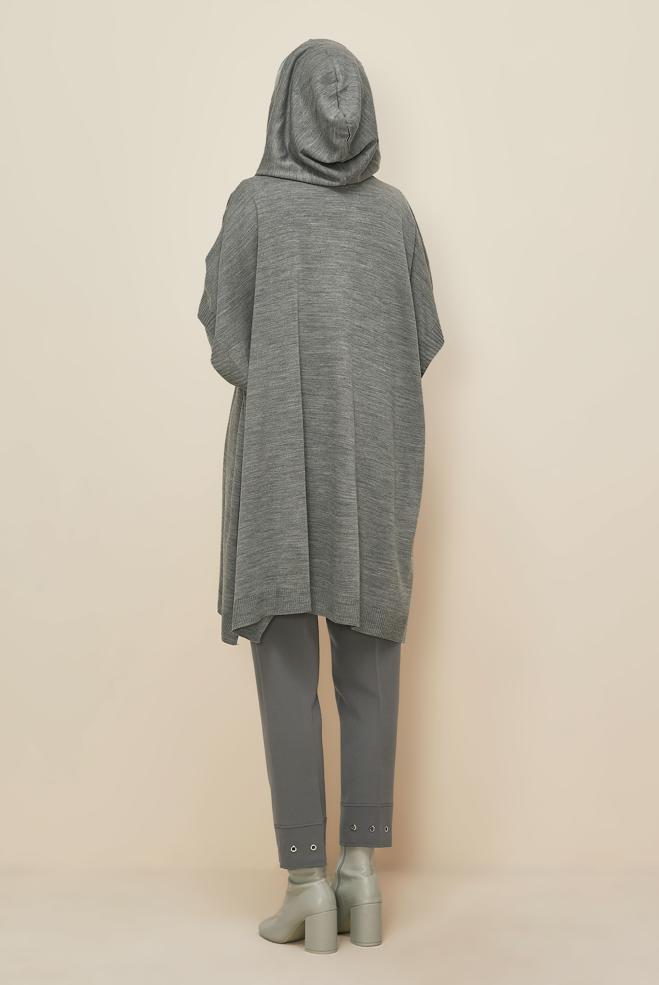 Tesettür giyim GRİ 45898 TRİKO PANÇO 38-44 - ALVİNA