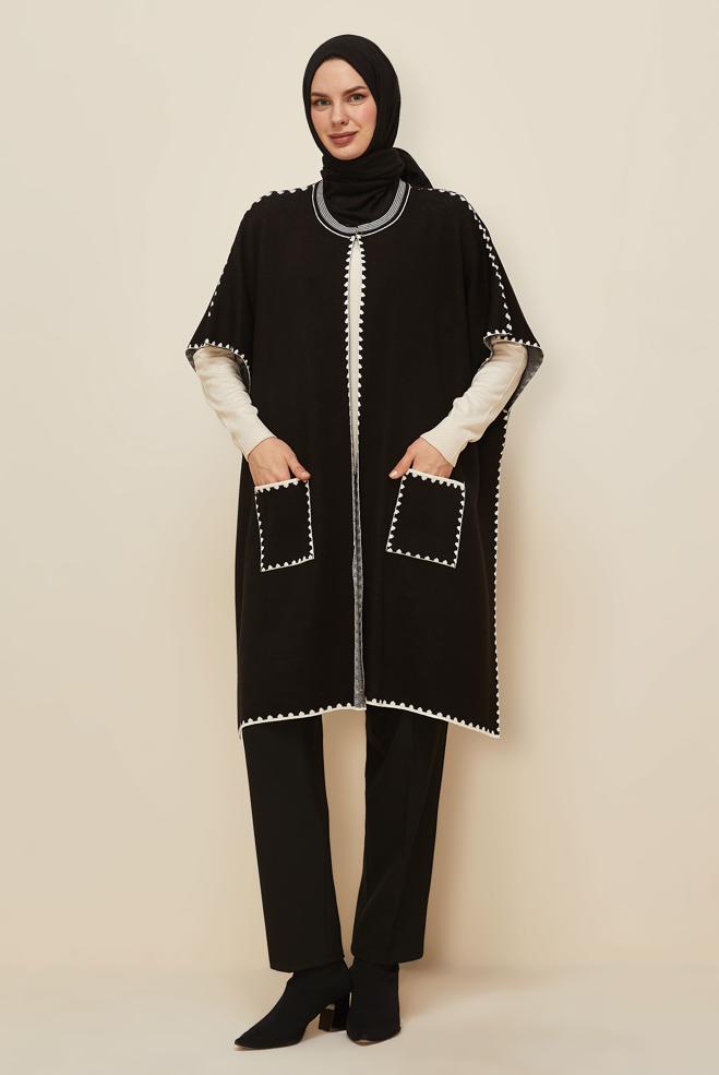 Hijab clothing BLACK 45899 TRİKO PANÇO 38-46 - ALVİNA