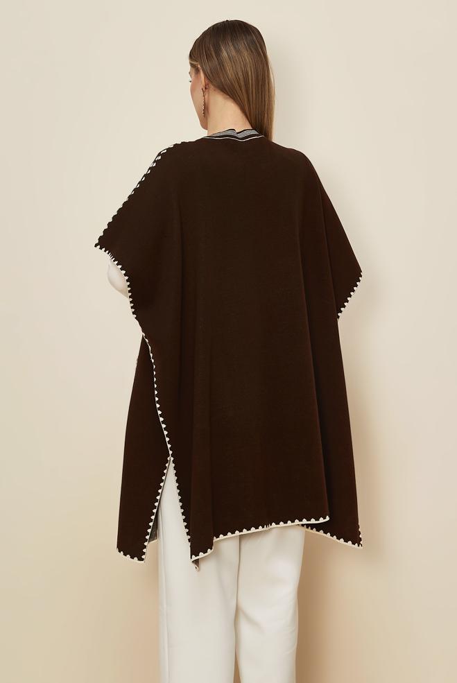 Tesettür giyim KAHVE 45899 TRİKO PANÇO 38-46 - ALVİNA