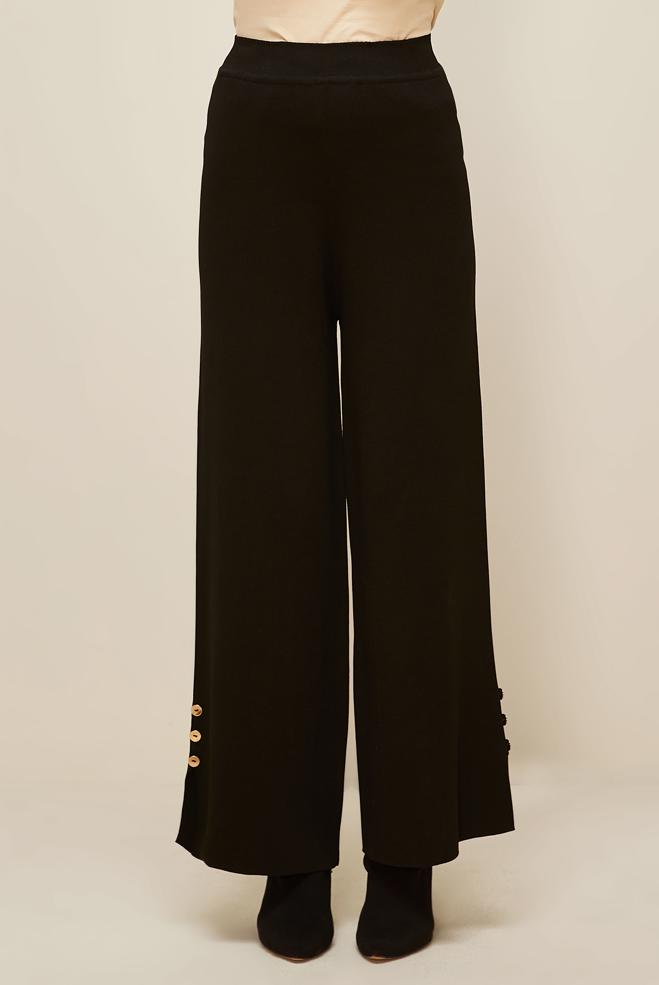 Vêtements hijab NOIR PANTALON EN MAILLE 70900 - ALVİNA