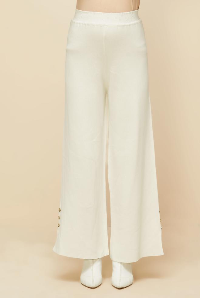 Vêtements hijab BLANC PANTALON EN MAILLE 70900 - ALVİNA