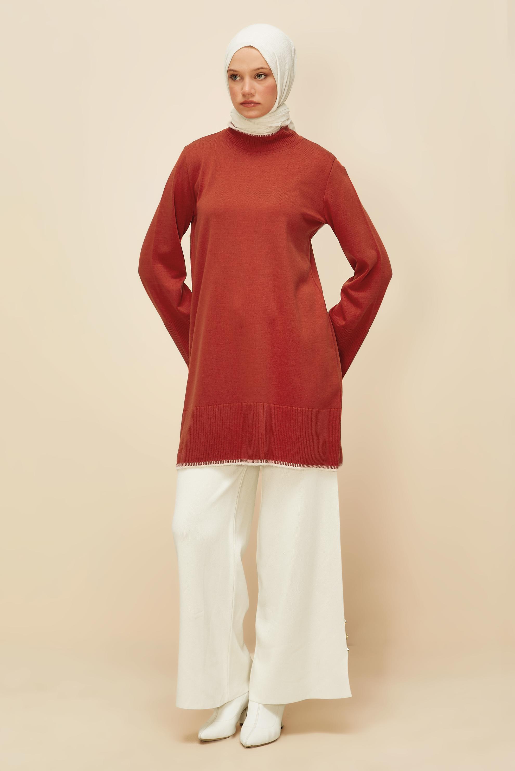 Vêtements hijab BLANC PANTALON EN MAILLE 70900