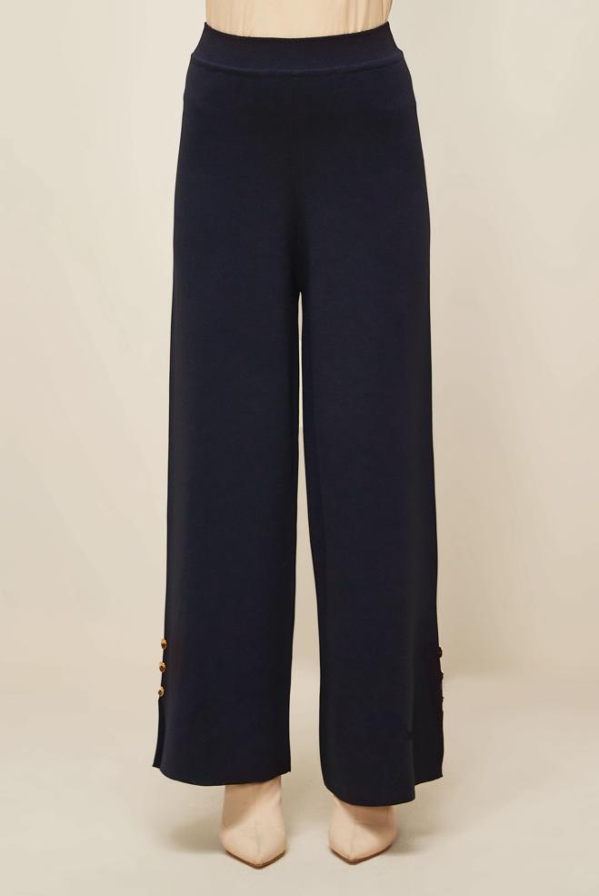 Vêtements hijab BLEU MARINE PANTALON EN MAILLE 70900 - ALVİNA