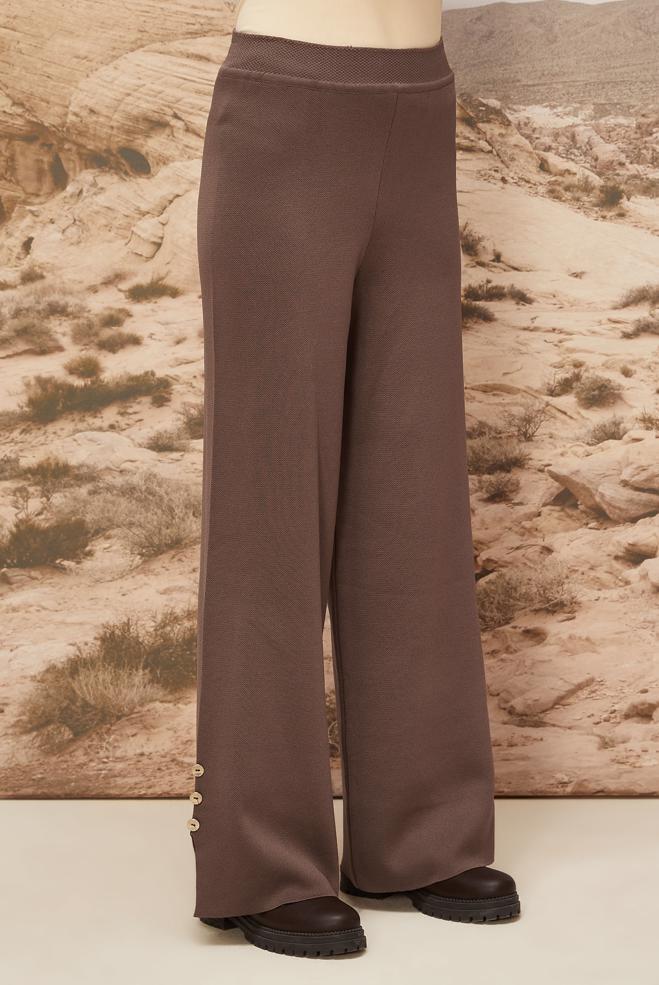 Vêtements hijab BRUN PANTALON EN MAILLE 70900 - ALVİNA