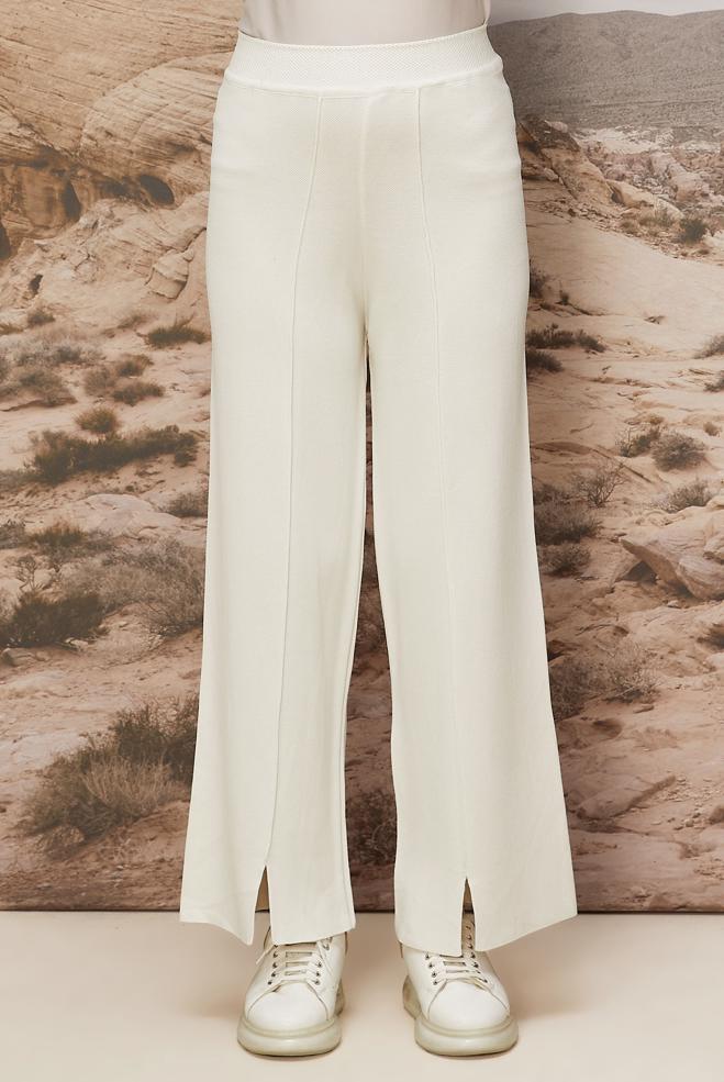 Vêtements hijab BLANC PANTALON EN MAILLE 70901 - ALVİNA