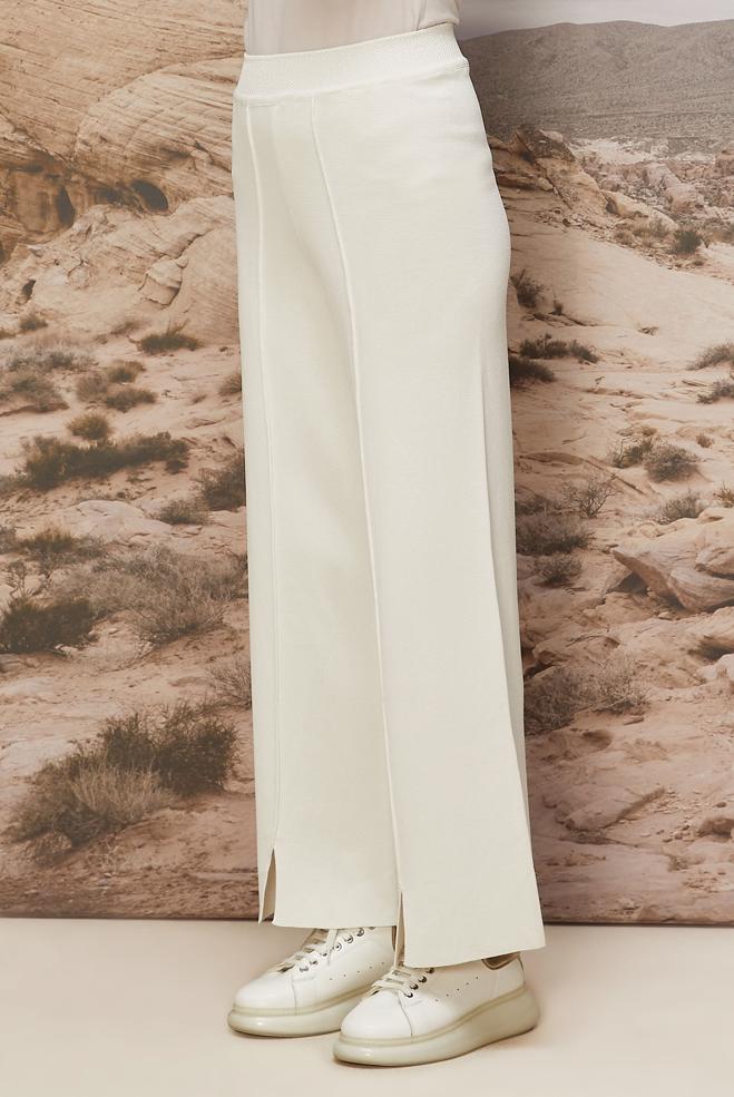 Vêtements hijab BLANC PANTALON EN MAILLE 70901 - ALVİNA