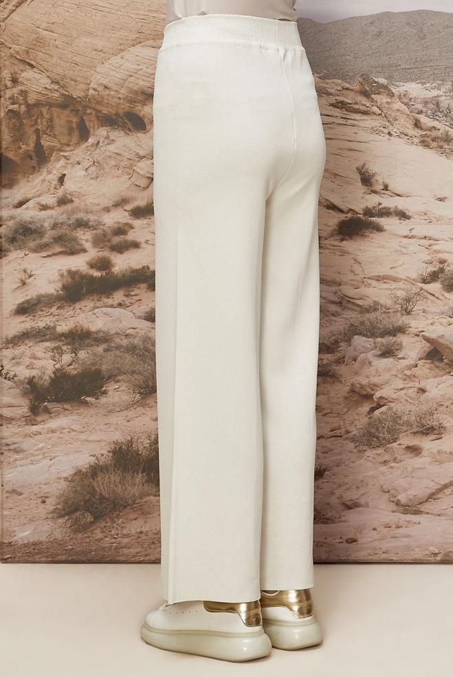 Vêtements hijab BLANC PANTALON EN MAILLE 70901 - ALVİNA