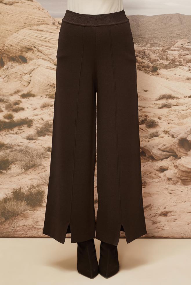 Vêtements hijab BRUN PANTALON EN MAILLE 70901 - ALVİNA
