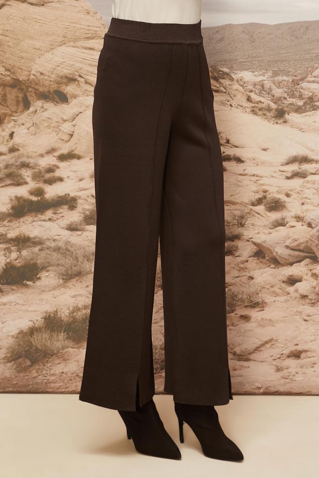 Vêtements hijab BRUN PANTALON EN MAILLE 70901 - ALVİNA