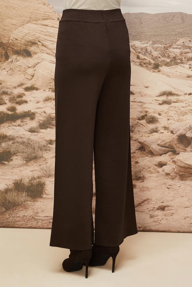 Vêtements hijab BRUN PANTALON EN MAILLE 70901 - ALVİNA