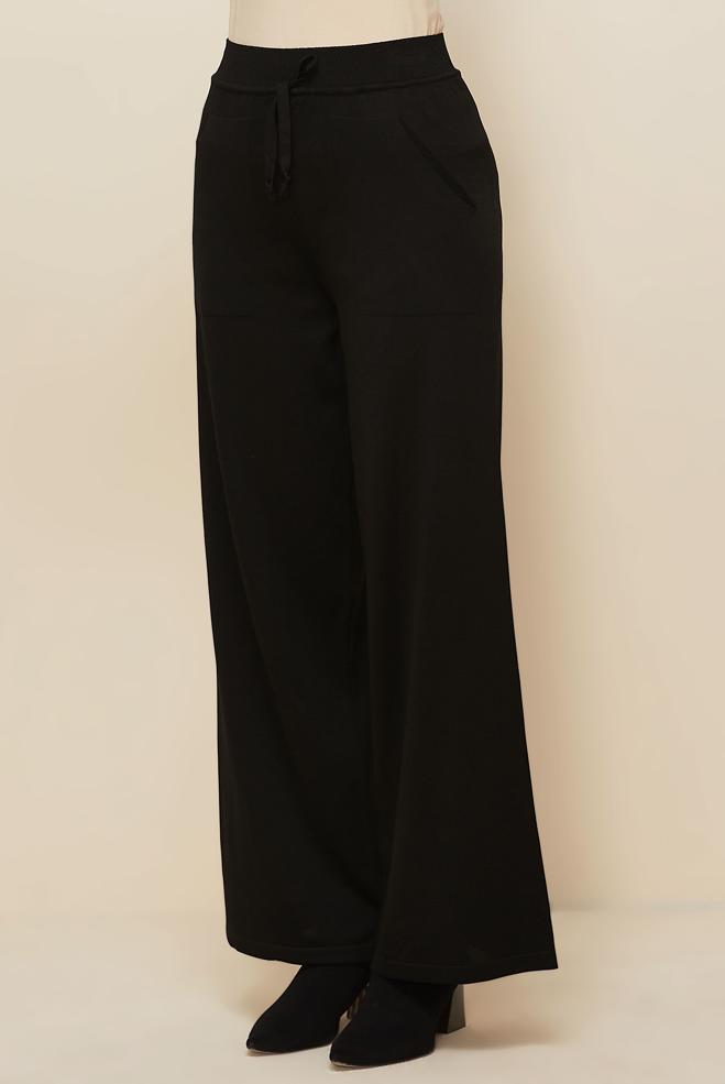 Tesettür giyim SİYAH TRİKO PANTOLON 70902 - ALVİNA