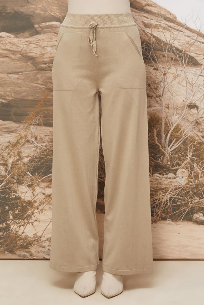 Tesettür giyim BEJ TRİKO PANTOLON 70902 - ALVİNA