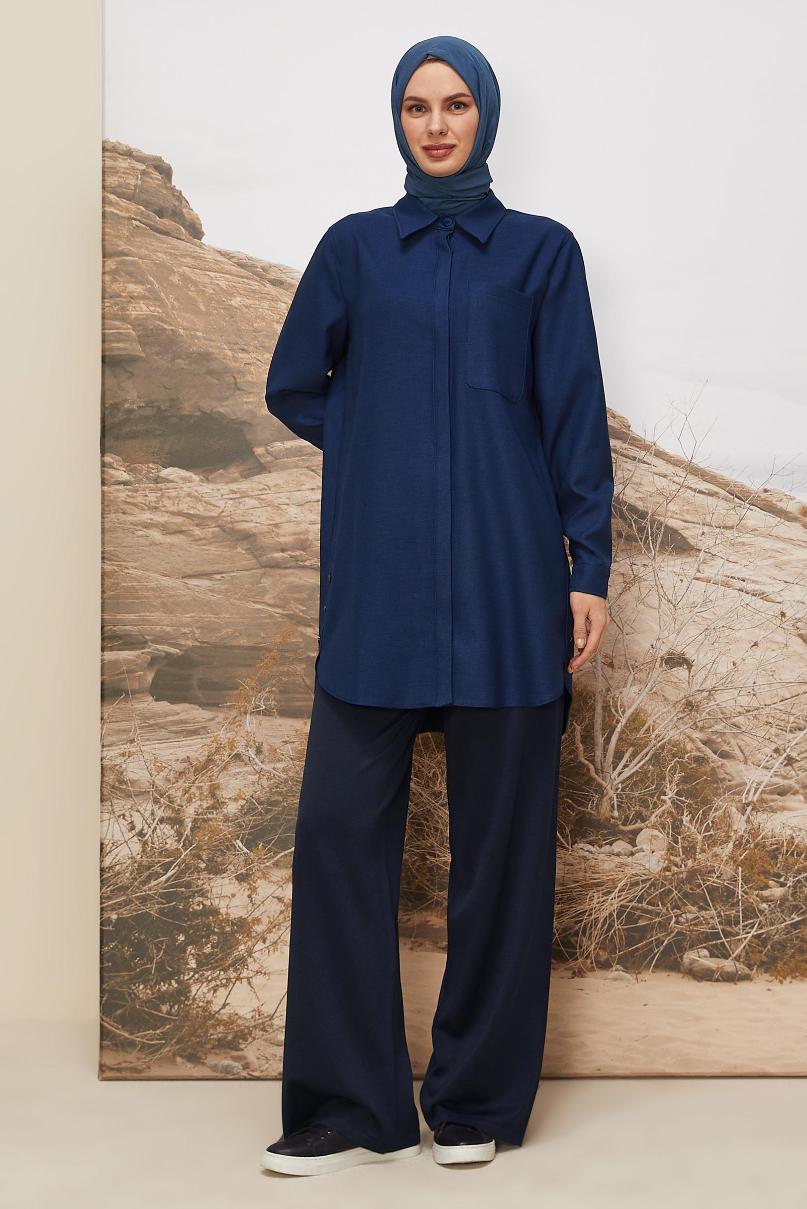 Tesettür giyim LACİVERT TRİKO PANTOLON 70902