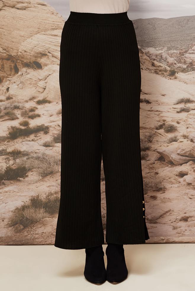 Vêtements hijab NOIR PANTALON EN MAILLE 70903 - ALVİNA