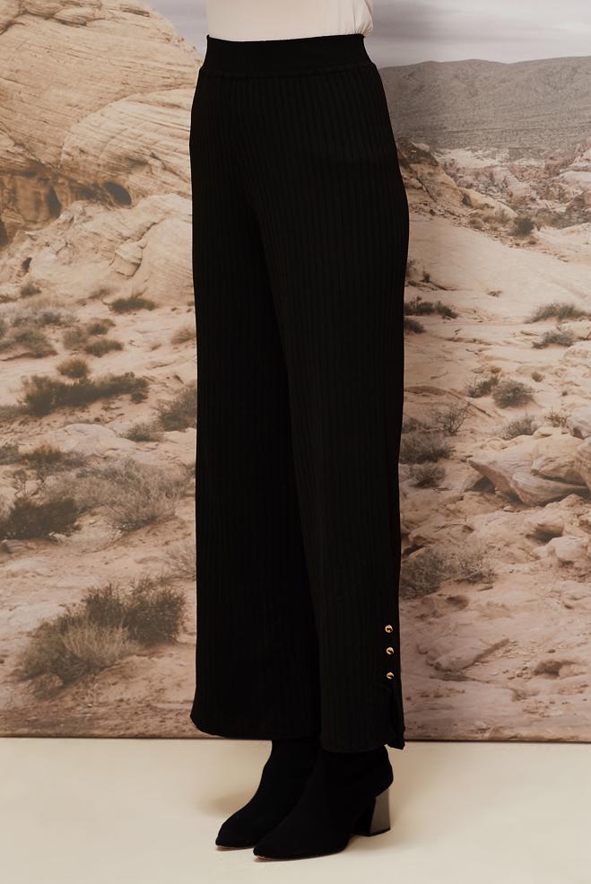 Vêtements hijab NOIR PANTALON EN MAILLE 70903 - ALVİNA