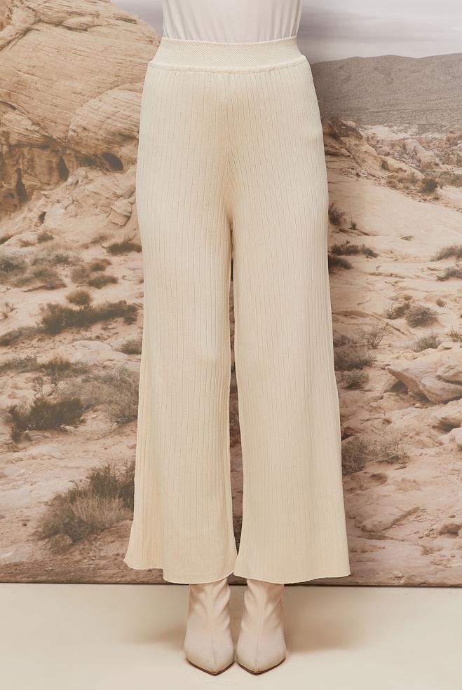 Vêtements hijab BEIGE PANTALON EN MAILLE 70903 - ALVİNA