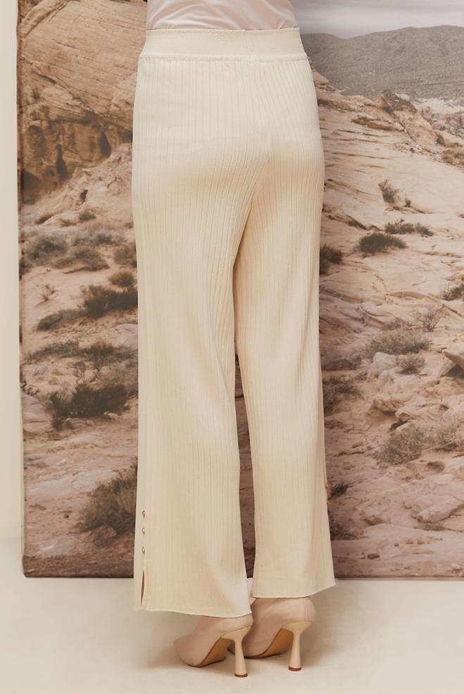 Vêtements hijab BEIGE PANTALON EN MAILLE 70903 - ALVİNA